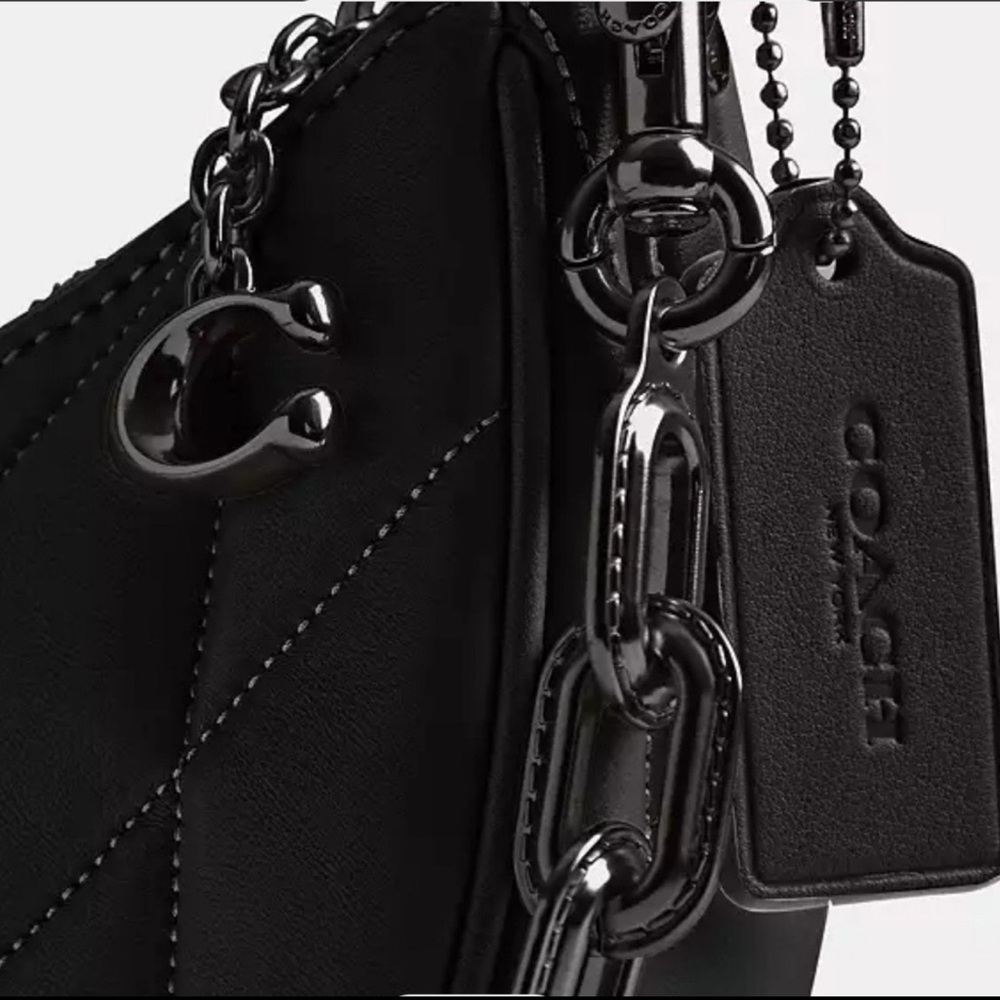 Coach Mira Quilted Leather Shoulder Crossbody Bag In Black - Picture 5 of 11